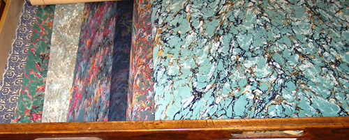 marbled end papers